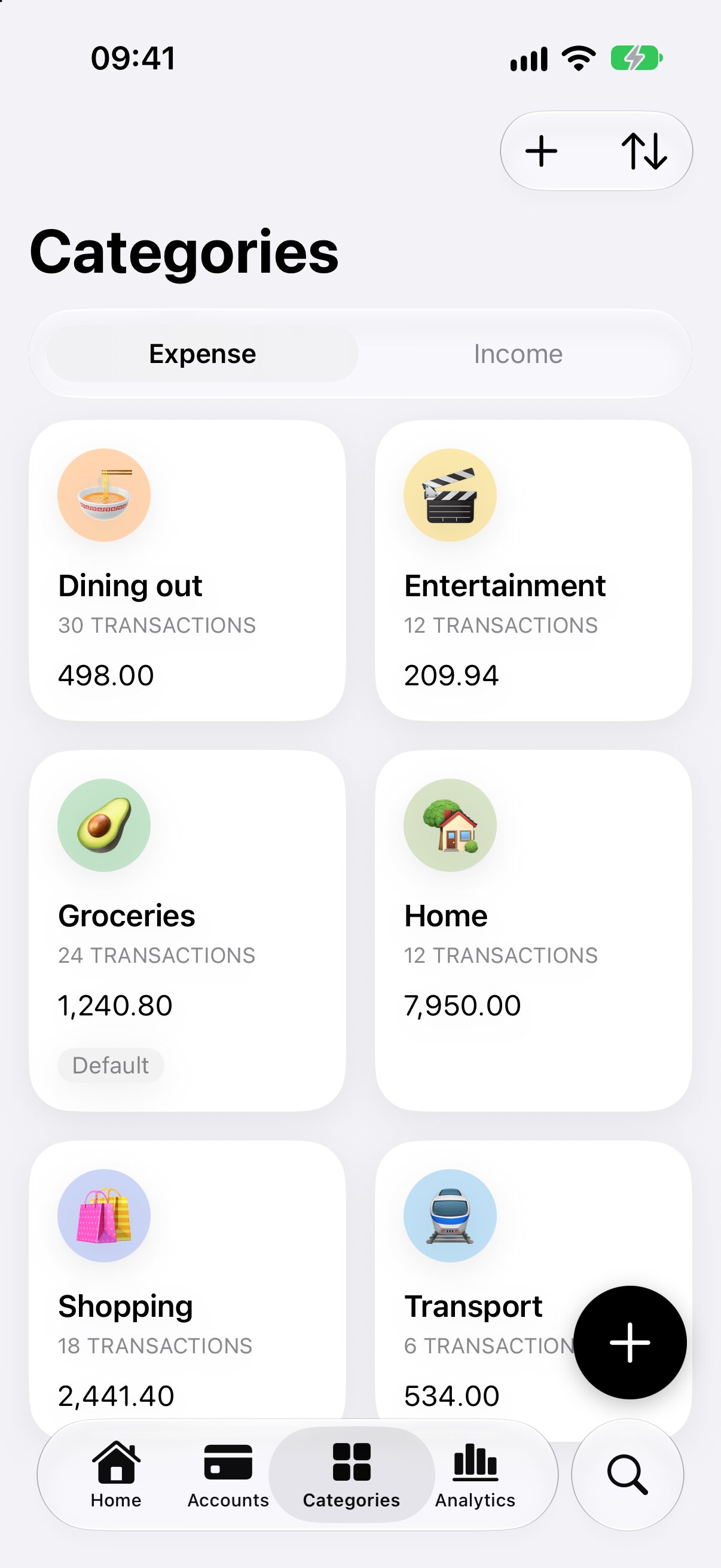 Categories grid
