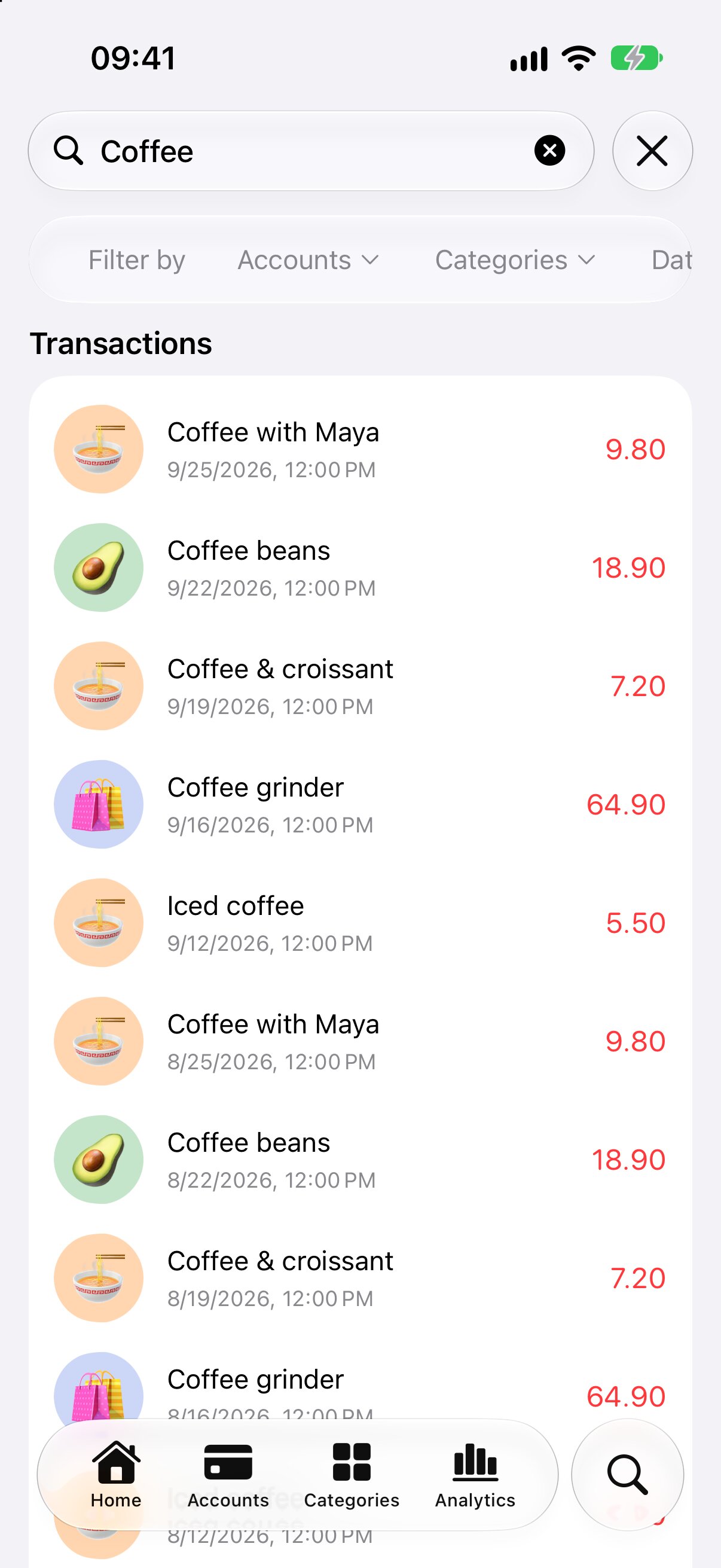 Search with filters