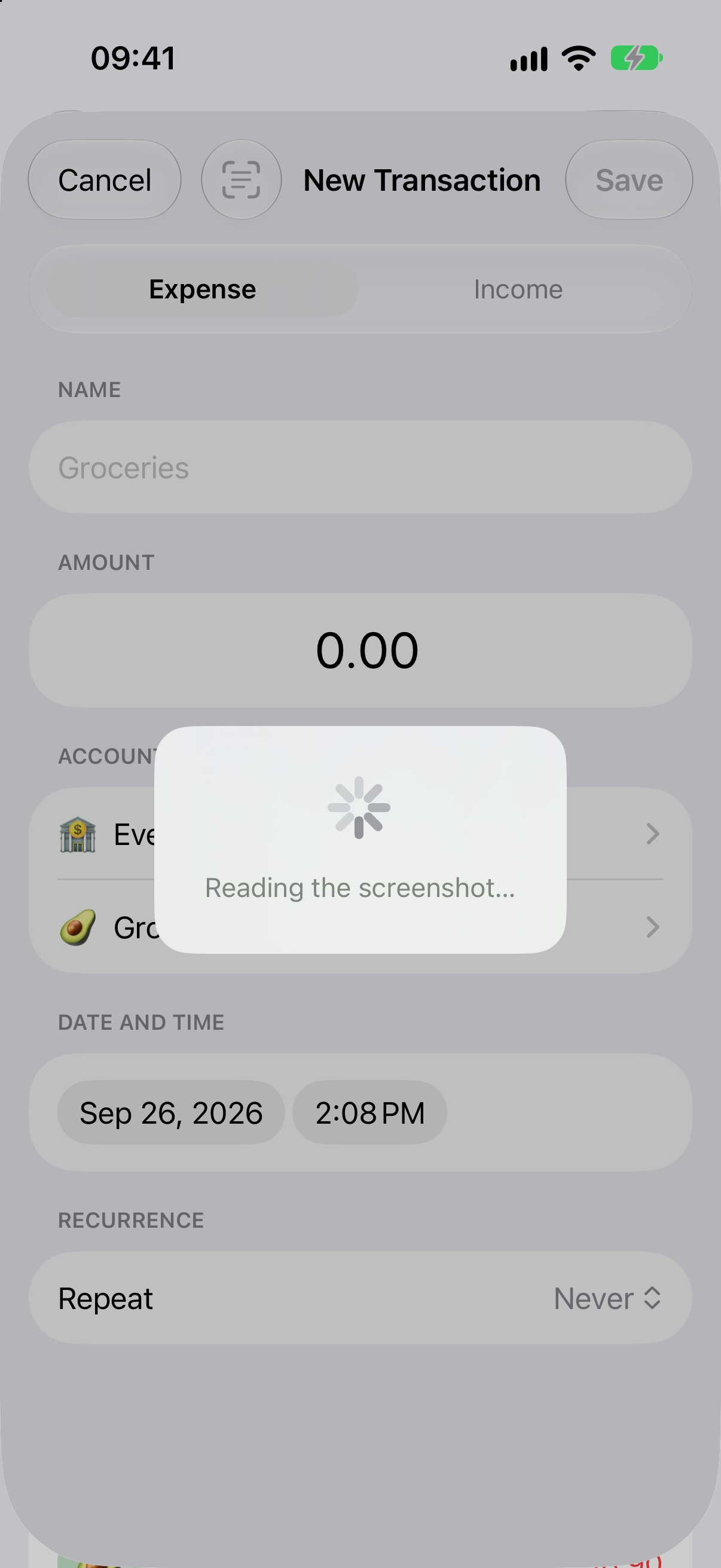 Reading a screenshot